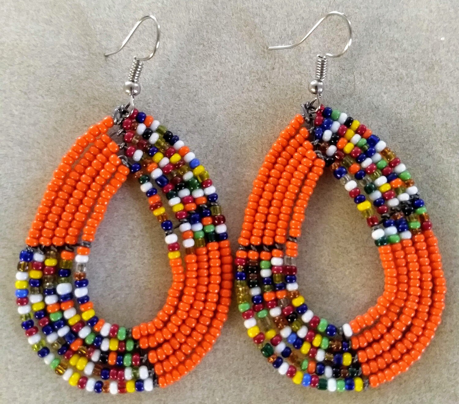 Orange Maasai Rainbow Drop Earrings