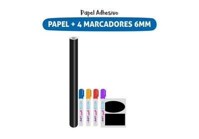Plackit Papel Adhesivo Tipo Pizarra + 4 Marcadores De Tiza Líquida Plackit Papel Adhesivo Tipo Pizarra + 4 Marcadores De Tiza Líquida