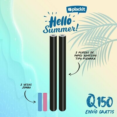 Plackit 2 Pliegos Papel Adhesivo Tipo Pizarra + 2 Yesos Jumbo Plackit 2 Pliegos Papel Adhesivo Tipo Pizarra + 2 Yesos Jumbo
