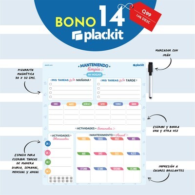 Plackit Calendario Magnético Limpieza Plackit Calendario Magnético Limpieza