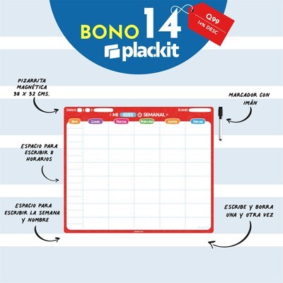 Plackit Calendario Semanal Magnético Horarios Plackit Calendario Semanal Magnético Horarios