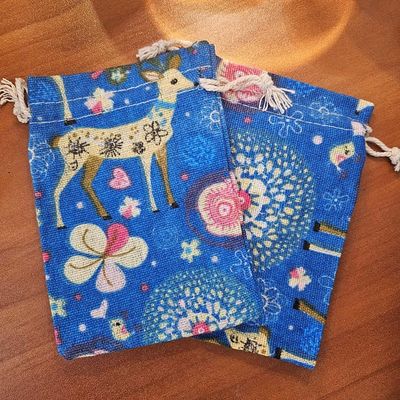 Deer Cotton Pouch 4.5&quot; x 3.5&quot;