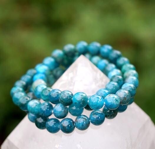 Blue Apatite Bracelet AAA 8mm