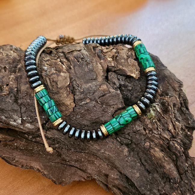 ✨Malachite and Hematite Adjustable Men&#39;s Bracelet