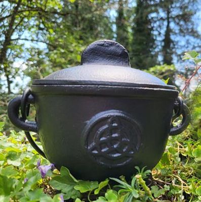 𖦹๋࣭ ⭑Triquetra Cast Iron Cauldrons