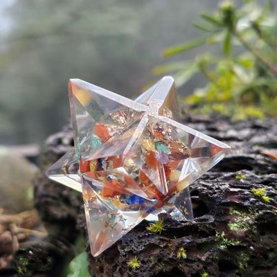 🌈Orgone Merkaba in Chakra Gemstones