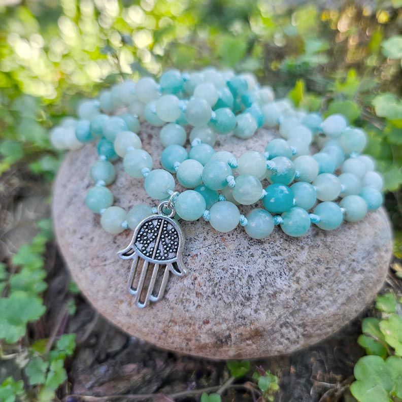 📿Amazonite Hand knotted Prayer Beads