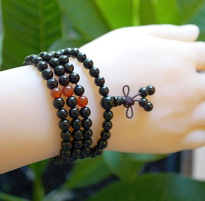 📿Obsidian and Carnelian Prayer beads