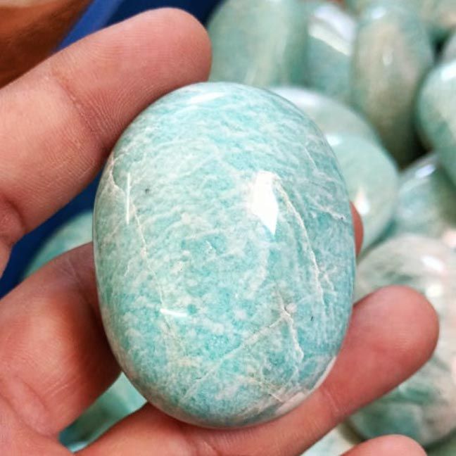 🌍Amazonite Palm Stones