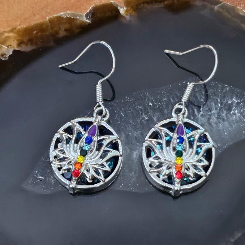 🪷🌈 Lotus Chakra Earrings