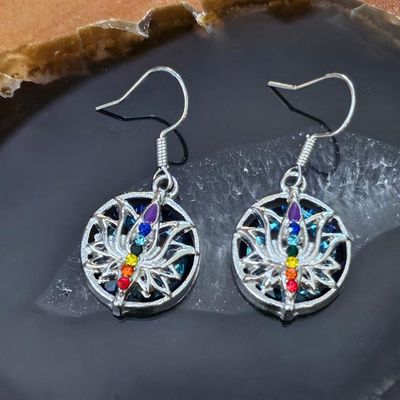🪷🌈 Lotus Chakra Earrings