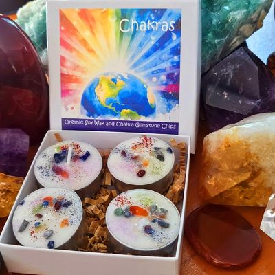 🌈Chakras Organic Soy Tea Lights