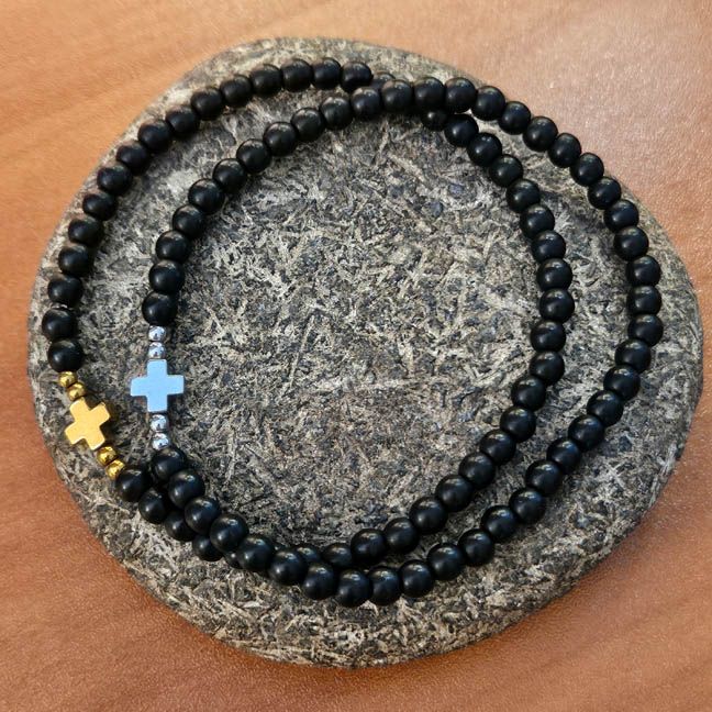 ​🌌 Onyx Cross Bracelets