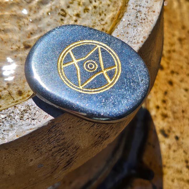 🙏Unity in Hematite Palm Stone