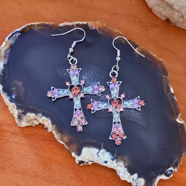 ✝️Radiant Cross Rhinestone Earrings