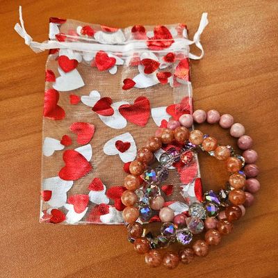 💕Hearts Organza Bags Set of 10