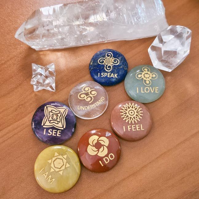 🕉️🌈 Chakra Affirmation Stones