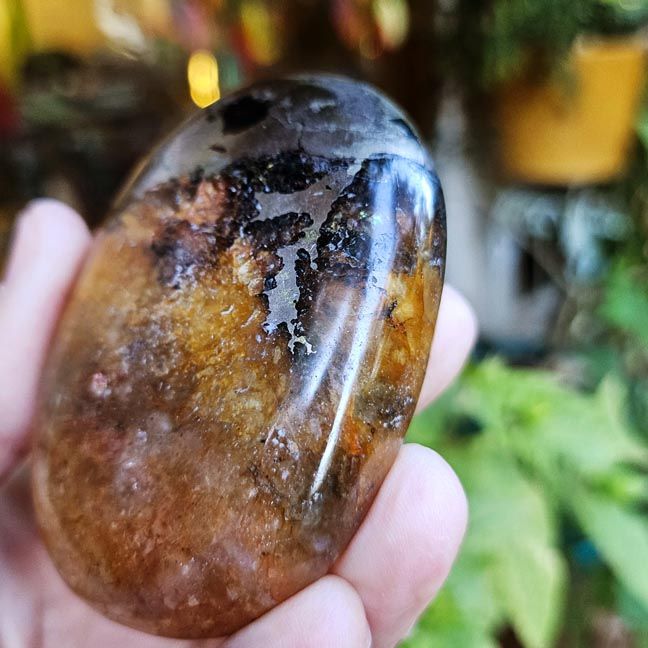 💛Yellow Aventurine in Pyrite Palm Stones