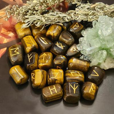 Tiger Eye Runes - Gift-ready