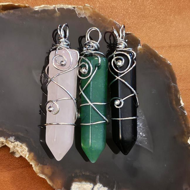 💎Wire wrapped Gemstone Pendants