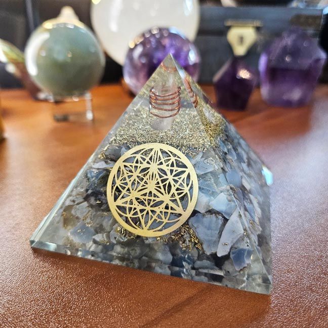 Blue Opal Soul Star Orgone Pyramid