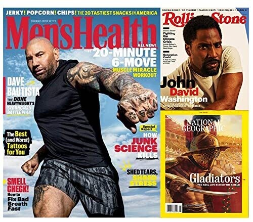 Inmate Magazine Bundle Rolling Stone/Nat - Geo /Men's Health November 2021