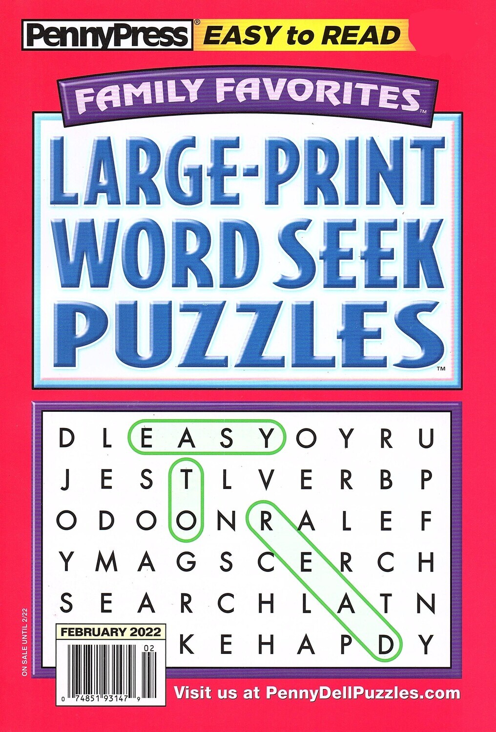 Family Favorites Word Seek Puzzles February 2022