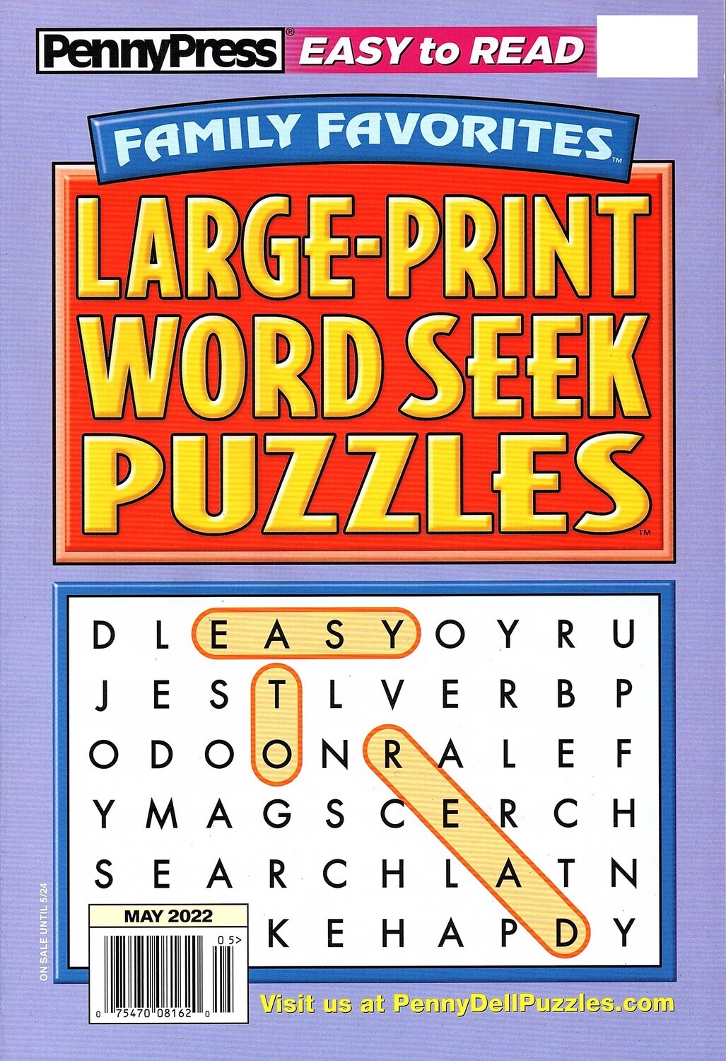 Family Favorites Word Seek Puzzles May 2022