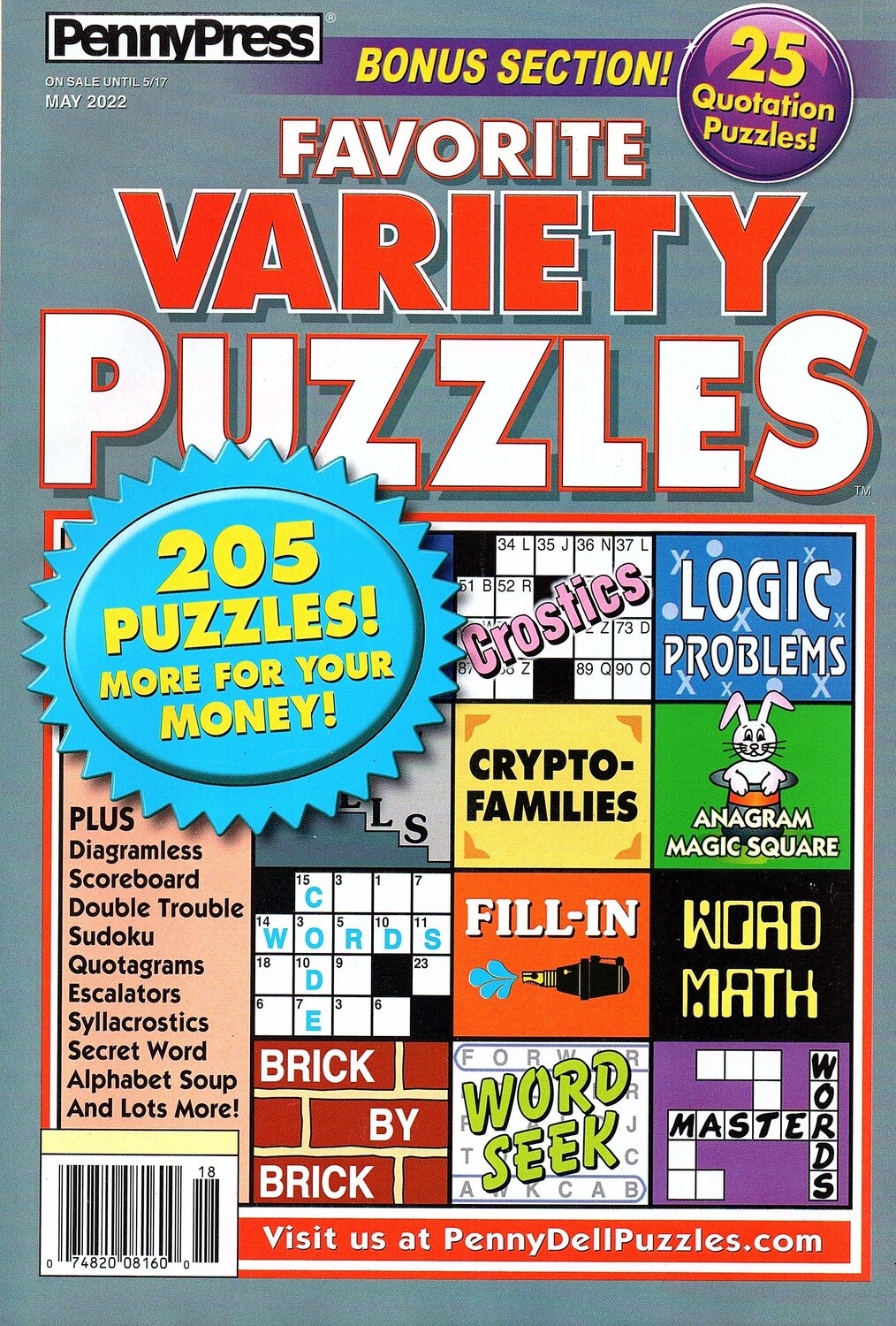 Penny Press Favorite Variety Puzzles May 2022
