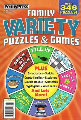Family Variety Puzzles & Games July 2022