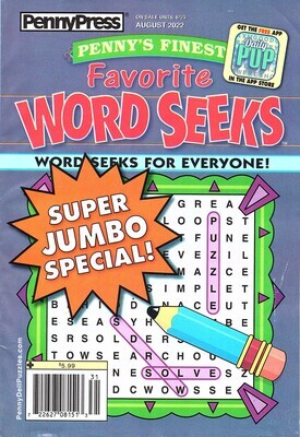 Penny Press August Word Seek Special -Free Shipping!