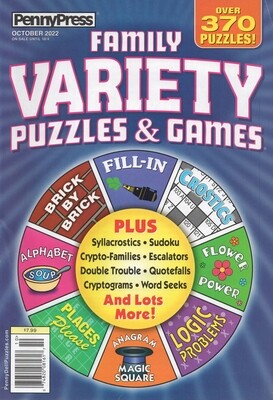 Family Variety Puzzles & Games October 2022
