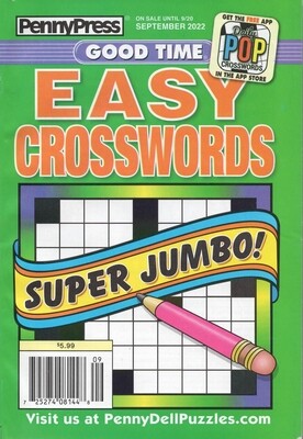 Penny Press Good Time Easy Crosswords Sept 22