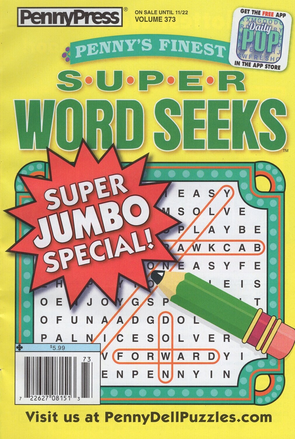 Penny Press Super Word Seek #373 Special -Free Shipping!