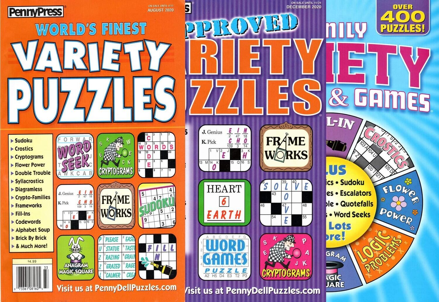 Penny Press Variety Puzzles 3-Pack -Free Shipping!
