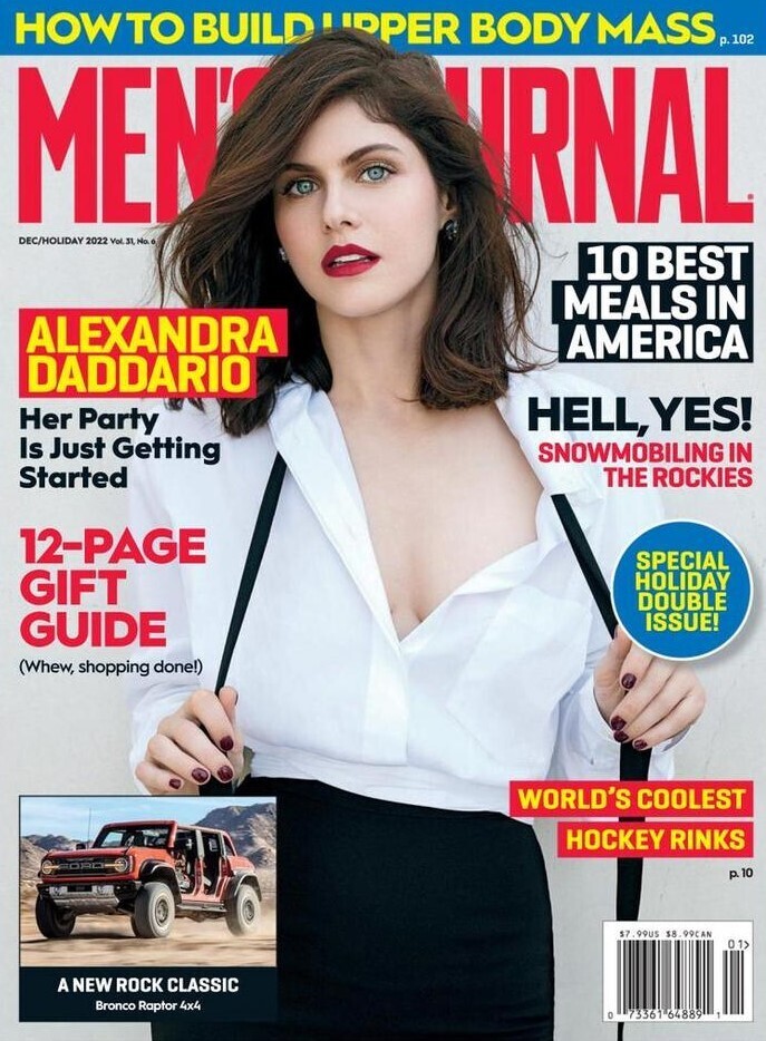 Men's Journal Magazine December/Holiday 2022 Alexandra Daddario