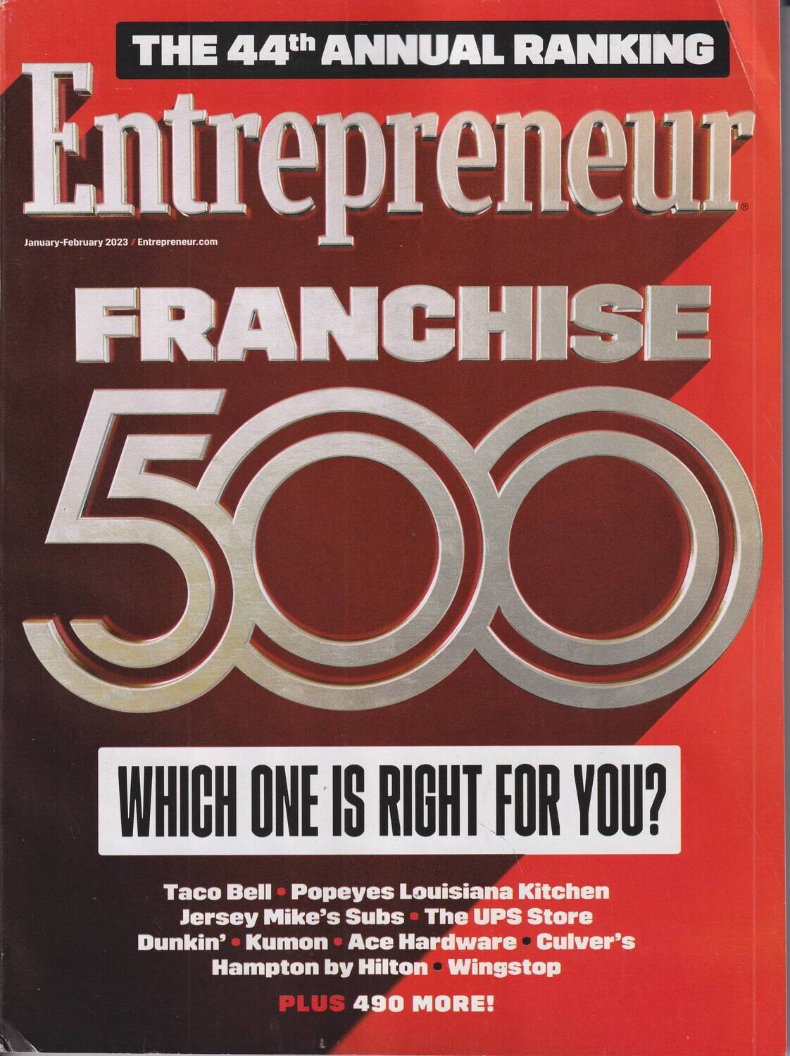 ENTREPRENEUR Magazine 2023 Franchise 500 Ranking