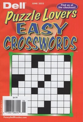 Dell Puzzle Lovers Easy Crosswords Puzzle Books -Free Shipping!