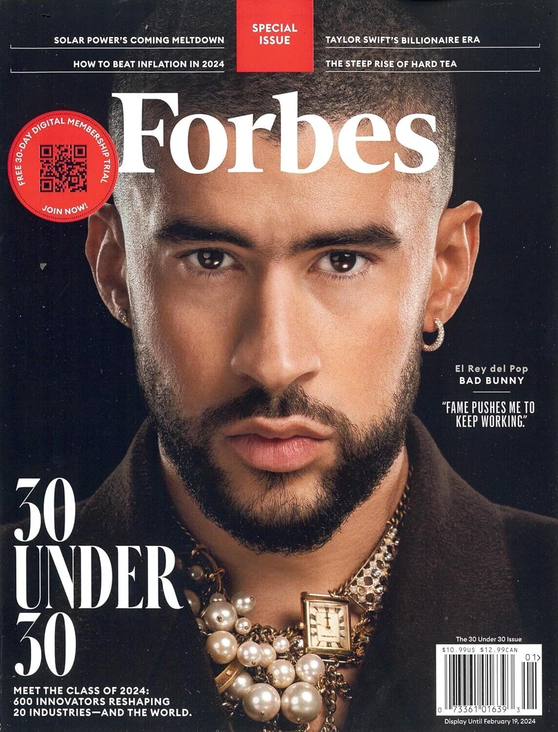 Forbes Magazine Bad Bunny- 30 Under 30 Special Issue