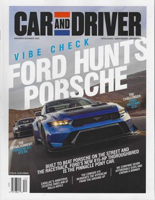 magazines for inmates | Car and Driver Magazine November / December 2025 Ford vs Porsche