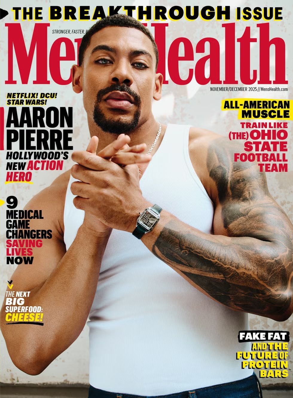 Men&#39;s Health Magazine November 2025: Aaron Pierre - Magazines for inmates