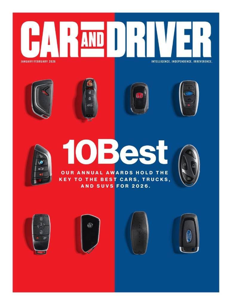  Car and Driver Magazine January/February 2026 : 10 Best Cars, Trucks and SUVs 