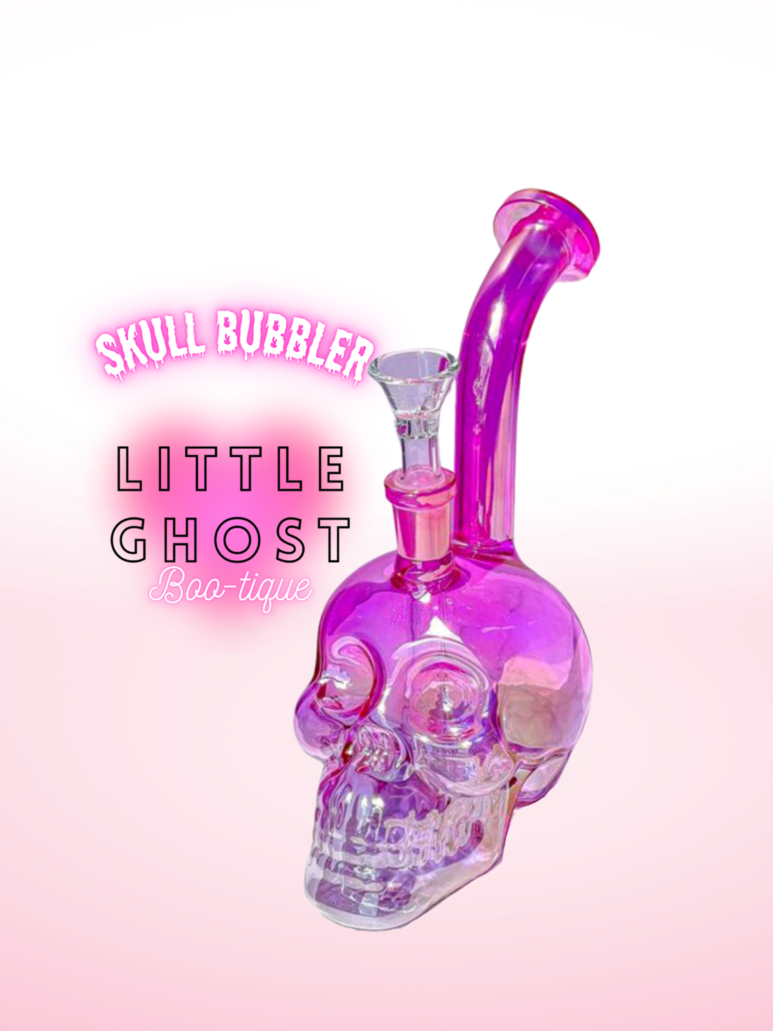 Skull Bubbler- Iridescent Pink