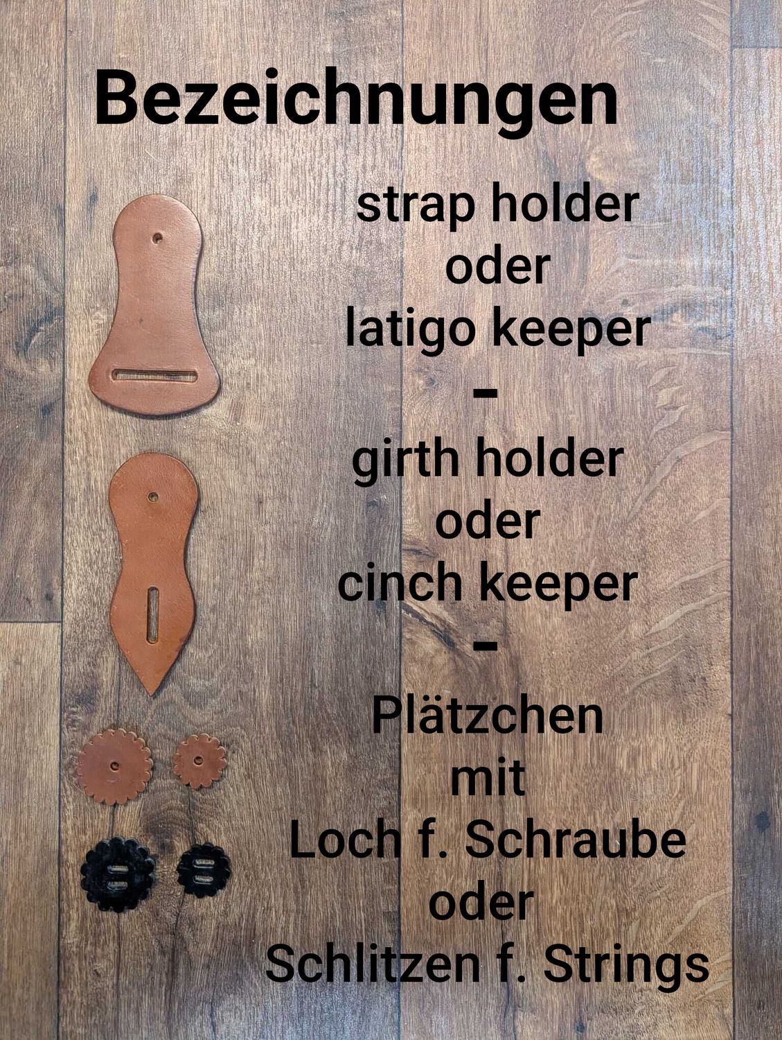 strap holder/ latigo keeper und girth holder/cinch keeper für Westernsattel