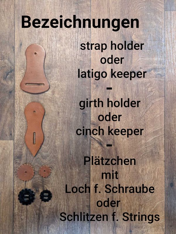 strap holder/ latigo keeper und girth holder/cinch keeper für Westernsattel