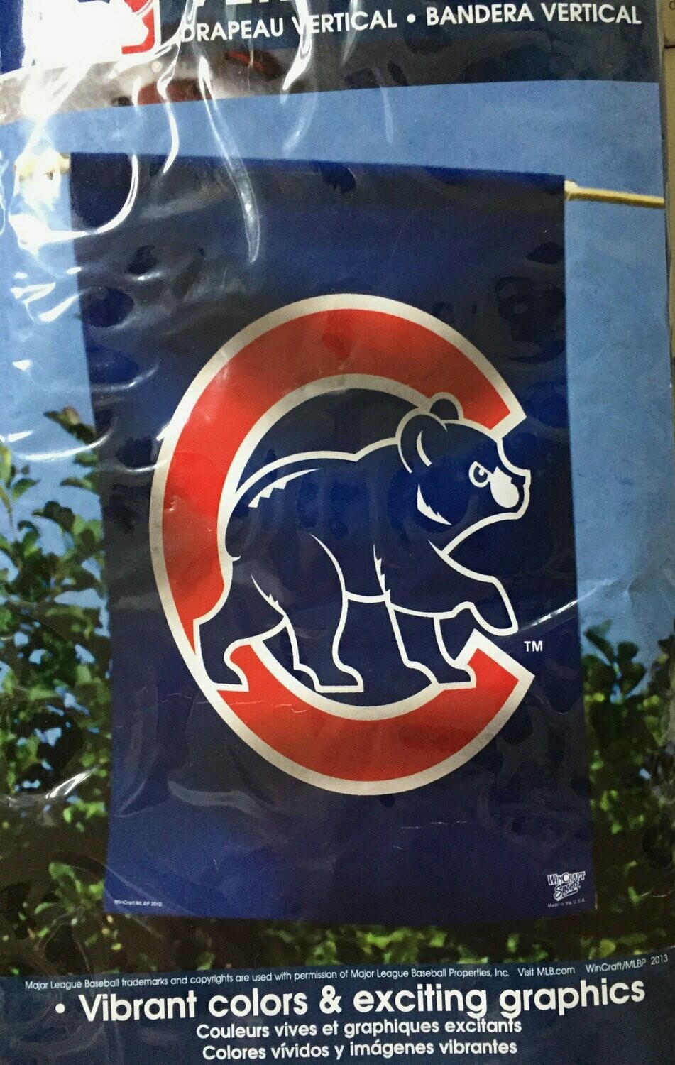 Chicago Cubs Walking Bear 28" x40" Vertical Flag….(SALE Reg $21.00 Sale $15.75)