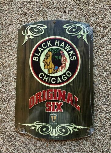 Chicago Blackhawks Original Six 11" x 17" Wood Sign - LAST ONE