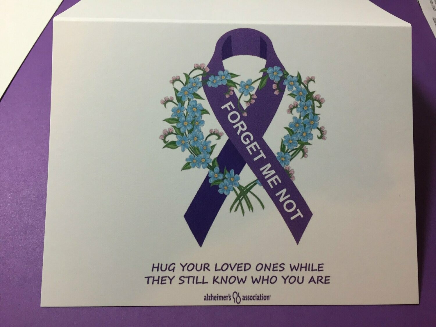 Alzheimers Forget Me Not Thank You Cards With Envelopes  Pack of 10 Each