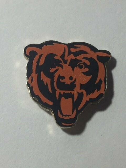 Chicago Bears Bear Head Logo (Orange and Blue) Lapel Pin-Small