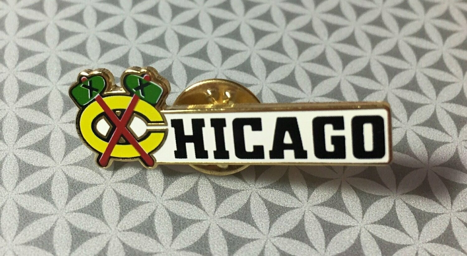 Chicago Blackhawks Bar With Crossed Hatchets Lapel Pin